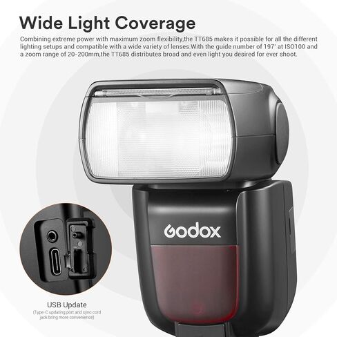 Godox TT685II-N TT685IIN Flash for Nikon Camera, 2.4G Wireless X System GN60 TTL 1/8000s HSS Flash, 0.1-2.6s Recycle Time, Quick-Release Lock, Speedlite Compatible for Nikon DSLR Cameras in Saudi Arabia