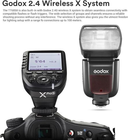 Godox TT685II-N TT685IIN Flash for Nikon Camera, 2.4G Wireless X System GN60 TTL 1/8000s HSS Flash, 0.1-2.6s Recycle Time, Quick-Release Lock, Speedlite Compatible for Nikon DSLR Cameras in Saudi Arabia