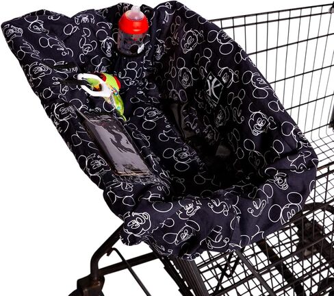 Disney Baby by J.L. Childress Shopping Cart & High Chair Cover for Baby, Kids, & Toddler - Cover for Grocery Carts & Restaurants, for Boys & Girls, Universal Fit - Mickey Mouse, Black in Saudi Arabia