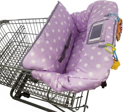 Shopping Cart Cover for Baby boy Girl, Multi-in-1 Cart Covers for Babies, Infant High Chair Cover, Machine Washable, Soft Padded Grocery cart seat Cushion Cover, Purple dot in Saudi Arabia