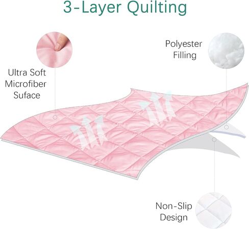ملاءة لسرير الأطفال المحمول Regalo My Cot، سرير Joovy للسفر (الملاءة فقط، السرير غير متضمن)، غطاء مبطن ناعم، وردي in Kuwait