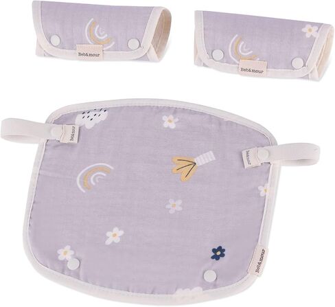 Bebamour Drool and Teething Reversible Cotton Pad For All Carry Positions Baby Carrier White Drool Bib For Boys & Girls（White） in Saudi Arabia