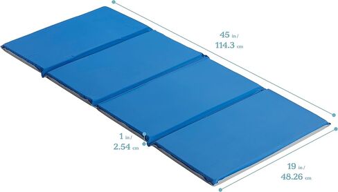 ECR4Kids Value 4-Fold Daycare Rest Mat,Blue/Grey (1" Thick), Pack of 5 in Saudi Arabia