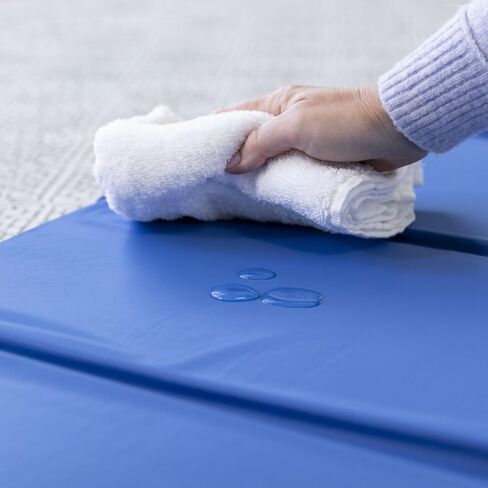 ECR4Kids Value 4-Fold Daycare Rest Mat,Blue/Grey (1" Thick), Pack of 5 in Saudi Arabia