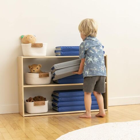 ECR4Kids Value 4-Fold Daycare Rest Mat,Blue/Grey (1" Thick), Pack of 5 in Saudi Arabia