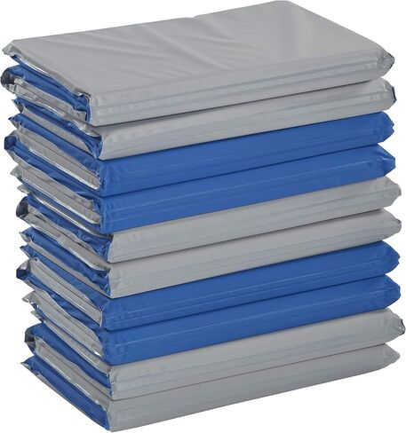 ECR4Kids Value 4-Fold Daycare Rest Mat,Blue/Grey (1" Thick), Pack of 5 in Saudi Arabia
