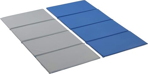 ECR4Kids Everyday Folding Rest Mat, 4-Section, 5/8in, Classroom Furniture, Blue/Grey, 5-Pack in Saudi Arabia