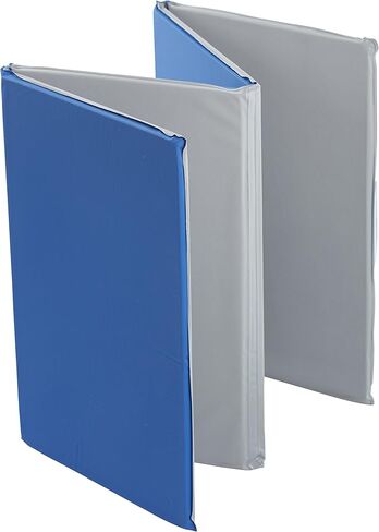 ECR4Kids Everyday Folding Rest Mat, 4-Section, 5/8in, Classroom Furniture, Blue/Grey, 5-Pack in Saudi Arabia