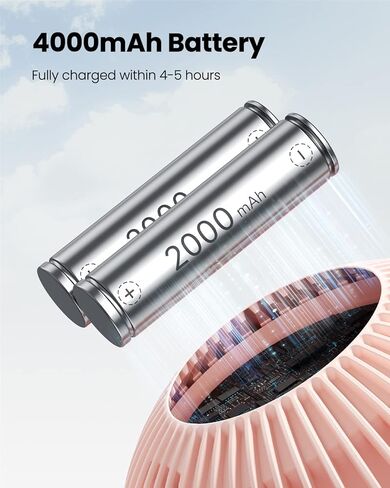 Gaiatop Baby Stroller Fan, 4000mAh Oscillating Mini Portable Fan with Light, 4 Speeds Battery Operated Small Handheld Desk Fan, 360° Rotate Flexible Tripod Clip On Fan for Car Seat Crib Travel Black in Kuwait