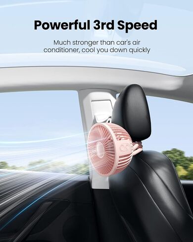 Gaiatop Baby Stroller Fan, 4000mAh Oscillating Mini Portable Fan with Light, 4 Speeds Battery Operated Small Handheld Desk Fan, 360° Rotate Flexible Tripod Clip On Fan for Car Seat Crib Travel Black in Kuwait