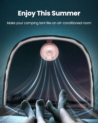 Gaiatop Baby Stroller Fan, 4000mAh Oscillating Mini Portable Fan with Light, 4 Speeds Battery Operated Small Handheld Desk Fan, 360° Rotate Flexible Tripod Clip On Fan for Car Seat Crib Travel Black in Kuwait