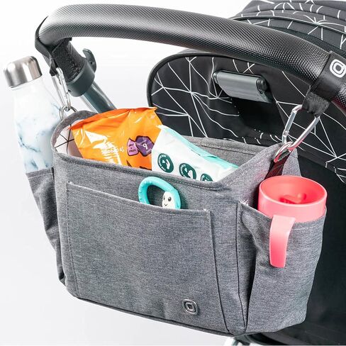 Diono Buggy Buddy Universal Stroller Organizer with Cup Holders, Secure Attachment, Zippered Pockets, Safe & Secure, Black in Saudi Arabia
