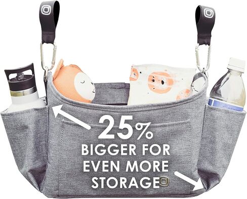 Diono Buggy Buddy Universal Stroller Organizer with Cup Holders, Secure Attachment, Zippered Pockets, Safe & Secure, Black in Saudi Arabia
