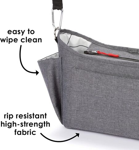 Diono Buggy Buddy Universal Stroller Organizer with Cup Holders, Secure Attachment, Zippered Pockets, Safe & Secure, Black in Saudi Arabia
