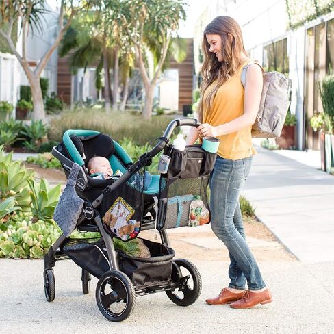 J.L. Childress Cups 'N Cargo, Universal Fit Stroller Organizer with Extra Large Storage, Expandable Deep Cup Holders, Multiple Zippered Pockets, Unique Large Mesh Bag for Larger Items, Black in Saudi Arabia