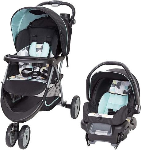 Baby Trend Nexton Travel System, Coral Floral + Baby Trend EZ Flec Loc 32 Infant Car Seat Base, Black in Saudi Arabia
