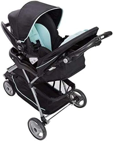 Baby Trend Nexton Travel System, Coral Floral + Baby Trend EZ Flec Loc 32 Infant Car Seat Base, Black in Saudi Arabia