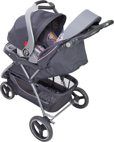 Baby Trend Nexton Travel System, Coral Floral + Baby Trend EZ Flec Loc 32 Infant Car Seat Base, Black in Saudi Arabia