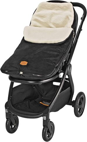 JJ Cole Bundle Me Winter Baby Car Seat Cover and Bunting Bag - Original - Sherpa Lined Weather Resistant Baby Carrier and Stroller Cover - Stroller Accessories and Winter Baby Essentials - Black in Saudi Arabia