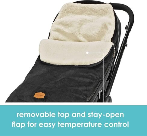 JJ Cole Bundle Me Winter Baby Car Seat Cover and Bunting Bag - Original - Sherpa Lined Weather Resistant Baby Carrier and Stroller Cover - Stroller Accessories and Winter Baby Essentials - Black in Saudi Arabia