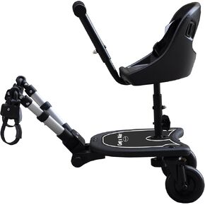 عربة اطفال كوزي اكس رايدر 2 في 1 من انجلاتشا - اسود - ملحق عربة الاطفال مع مقعد سرج ومنصة قائمة - مقاس عالمي لمعظم عربات الاطفال - سريعة وسهلة الاستخدام - مصممة للسلامة in Kuwait