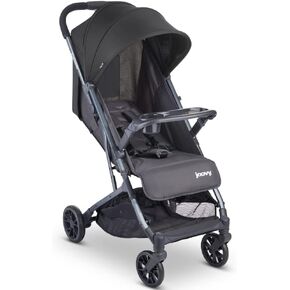Joovy Kooper Lightweight Baby Stroller Featuring Removable, Swing-Open Tray, Big Wheels, Reclining Seat with Footrest, Extra-Large Retractable Canopy, and Compact Fold (Glacier)