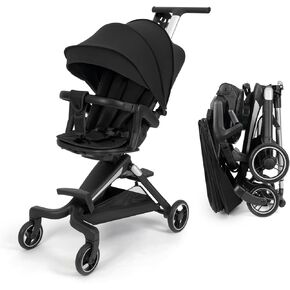 Convenience Stroller Lightweight Stroller Fold Compact Travel Stroller Multiposition Recline, One-Hand Fold Baby Stroller, Cup Holder, Raincover Included in Saudi Arabia