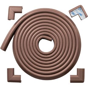 Roving Cove Slimfit Corner Edge Protector for Baby Proofing (Small 18ft Edges 8 Corners), Furniture Safety Bumper Guard, Soft NBR Rubber Foam, 3M Adhesive, Stone Grey in Saudi Arabia