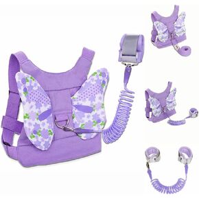 Toddler Leash Anti Lost Wrist Link, Butterfly Kids Safety Harness with 49 Steel Wires for Girls, Walking Wristband Belt for Baby Travel Outdoor Airport Mall Zoo in Saudi Arabia
