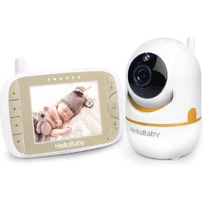 HelloBaby Baby Monitor with Remote Pan-Tilt-Zoom Camera and 3.2'' LCD Screen, Infrared Night Vision (Black)