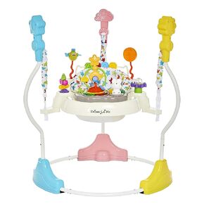Dream On Me 2-in-1 Baby Activity Center & Bouncer Jumper, 360° Rotating Seat, 3-Height Adjustable, 12 Melodies with Lights & Interactive Toys, Promotes Early Development - Star Print in Saudi Arabia