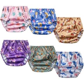 6 Packs Waterproof Plastic Underwear Covers for Potty Training and Good Elastic Toddler Plastic Underwear Covers for Plastic Underwear Boys 1t