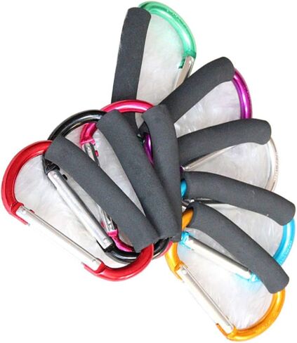 Large Stroller Hooks for Mommy, 2 pcs Carabiner Stroller Hook Organizer for Hanging Purses, Diaper Bag, Shopping Bags. Clip Fits Single/Twin Travel Systems, Car Seats (Black+Rose) in Saudi Arabia