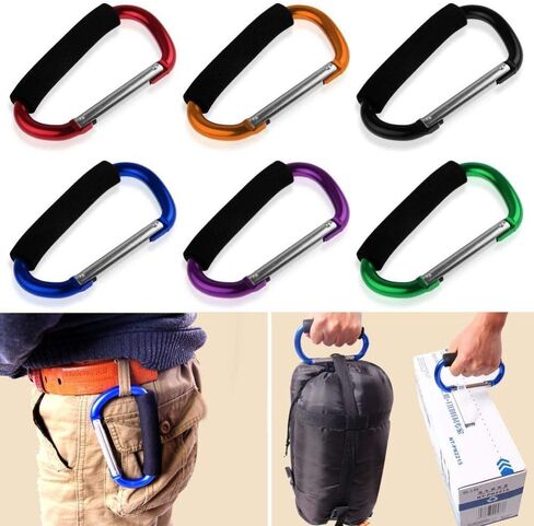 Large Stroller Hooks for Mommy, 2 pcs Carabiner Stroller Hook Organizer for Hanging Purses, Diaper Bag, Shopping Bags. Clip Fits Single/Twin Travel Systems, Car Seats (Black+Rose) in Saudi Arabia