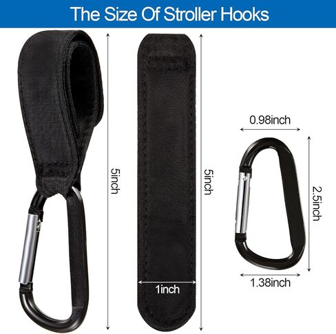 6 Pack Baby Stroller Hooks for Hanging Diaper Bags Stroller Clips for Bags Multipurpose Hooks for Grocery Shopping Bags Stroller Accessories Pram Buggy Clips Straps Hook in Saudi Arabia