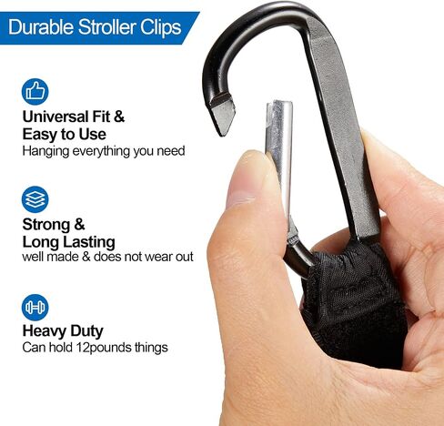 6 Pack Baby Stroller Hooks for Hanging Diaper Bags Stroller Clips for Bags Multipurpose Hooks for Grocery Shopping Bags Stroller Accessories Pram Buggy Clips Straps Hook in Saudi Arabia