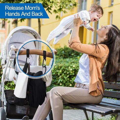 6 Pack Baby Stroller Hooks for Hanging Diaper Bags Stroller Clips for Bags Multipurpose Hooks for Grocery Shopping Bags Stroller Accessories Pram Buggy Clips Straps Hook in Saudi Arabia