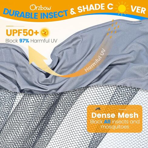 Orzbow Baby Mosquito Net for Stroller with Sun Shade, Breathable, Black | Tear-Resistant Mesh, Insect Barrier w/Travel Bag for Stroller, Car Seat, Bassinet, Cradle, Mini Cribs, Baby Summer Essential in Saudi Arabia