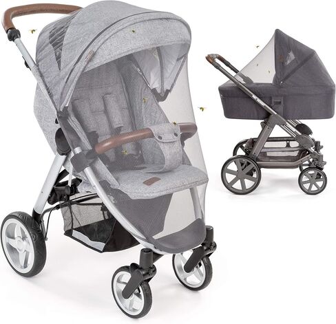 Inlesioo Baby Mosquito Net for Stroller and Carrycot - Jogging Stroller Insect Mesh Net - Universal Fit, Premium Quality: Machine Washable - Gray in Saudi Arabia