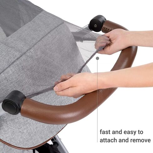 Inlesioo Baby Mosquito Net for Stroller and Carrycot - Jogging Stroller Insect Mesh Net - Universal Fit, Premium Quality: Machine Washable - Gray in Saudi Arabia