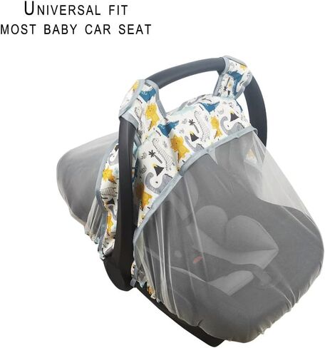 Mosquito Net for Baby Car Seats –Car seat net for Newborn Carrier-Breathable mesh net for Infant Car Seats, Carrier, Elastic Edge, Kick Proof, Polka dot, White, Patent Design in Saudi Arabia