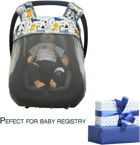 Mosquito Net for Baby Car Seats –Car seat net for Newborn Carrier-Breathable mesh net for Infant Car Seats, Carrier, Elastic Edge, Kick Proof, Polka dot, White, Patent Design in Saudi Arabia