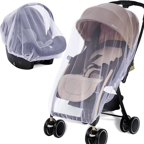 Mosquito Net for Stroller 2Pack - Protective Baby Stroller Mosquito Net - Perfect Bug Net for Strollers, Bassinets, Cradles, Playards, Pack N Plays and Portable Mini Crib (Black) in Saudi Arabia