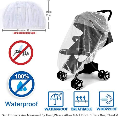 Mosquito Net for Stroller 2Pack - Protective Baby Stroller Mosquito Net - Perfect Bug Net for Strollers, Bassinets, Cradles, Playards, Pack N Plays and Portable Mini Crib (Black) in Saudi Arabia