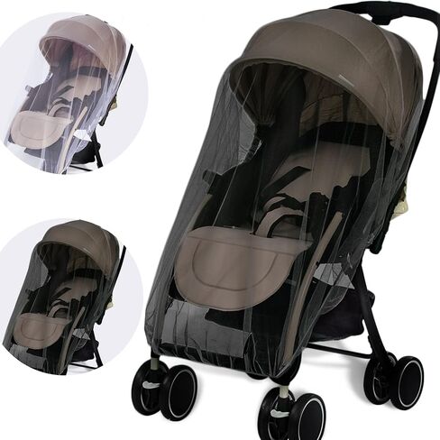 Mosquito Net for Stroller 2Pack - Protective Baby Stroller Mosquito Net - Perfect Bug Net for Strollers, Bassinets, Cradles, Playards, Pack N Plays and Portable Mini Crib (Black) in Saudi Arabia