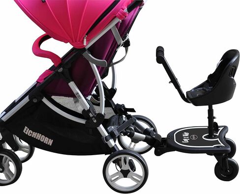 عربة اطفال كوزي اكس رايدر 2 في 1 من انجلاتشا - اسود - ملحق عربة الاطفال مع مقعد سرج ومنصة قائمة - مقاس عالمي لمعظم عربات الاطفال - سريعة وسهلة الاستخدام - مصممة للسلامة in Kuwait