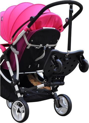 عربة اطفال كوزي اكس رايدر 2 في 1 من انجلاتشا - اسود - ملحق عربة الاطفال مع مقعد سرج ومنصة قائمة - مقاس عالمي لمعظم عربات الاطفال - سريعة وسهلة الاستخدام - مصممة للسلامة in Kuwait