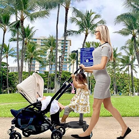 Universal Stroller Board Buggy Board with Detachable Seat, Stroller Glider Board Suitable for Most Brands of Strollers, Stroller Standing Board, Holds Children Up to 55lbs (Black) in Saudi Arabia