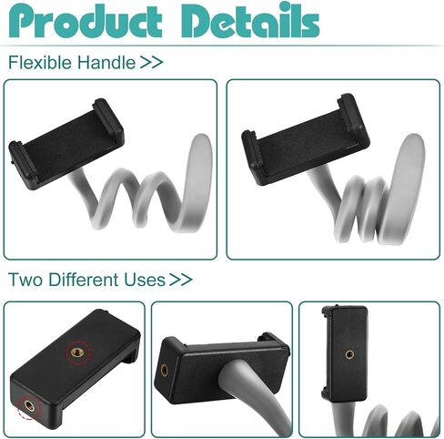 Amylove 2 Pcs Stroller Phone Holder Portable Cell Phone Holder Stand Universal Stroller Accessories for Parent Baby Toddler Phone Clamp with Non Slip Silicone Arm Grip (Black,Novel) in Saudi Arabia
