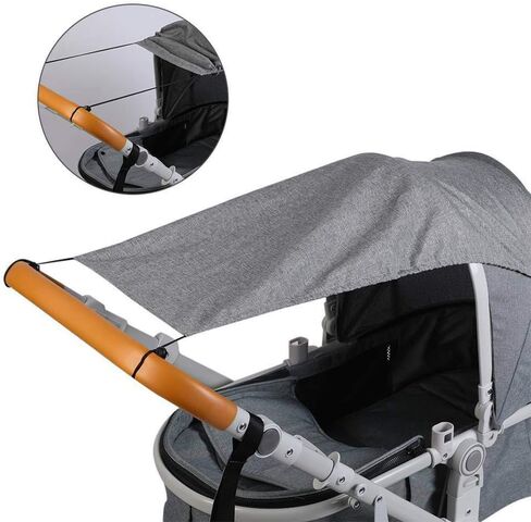 OERTUFU Stroller Sun Shade Baby Stroller Sun Cover,Universal Pram Sunshade for Pushchair, Buggy and Carrycot, Sun Stroller with UV Protection 50+, Sun Shade Blackout Blind Black, Grey 50x30x67cm in Saudi Arabia